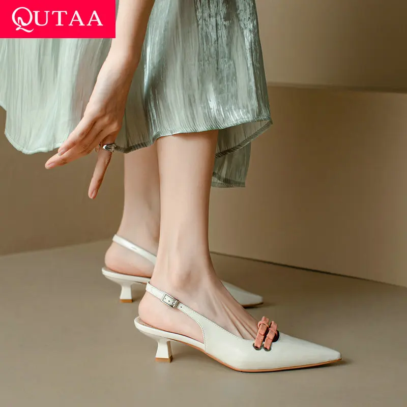 QUTAA 2023 Thin Heels Pointed Toe Women Genuine Leather Sandals Pumps Spring Summer Office Ladies Party Shoes Woman Size 34-39
QUTAA 2023 Thin Heels Pointed Toe Women Genuine Leather Sandals Pumps Spring Summer Office Ladies Party Shoes Woman Size 34-39