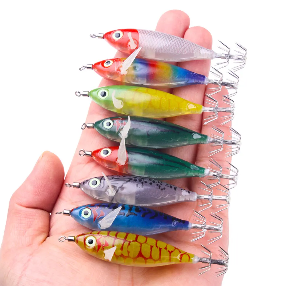 Egl Squid Hooks squid trolling Lure with wingArtificial Plastic Squid Sea Boat Fishing Cuttlefish Bait Luminous 8cm/6g
Egl Squid Hooks squid trolling Lure with wingArtificial Plastic Squid Sea Boat Fishing Cuttlefish Bait Luminous 8cm/6g