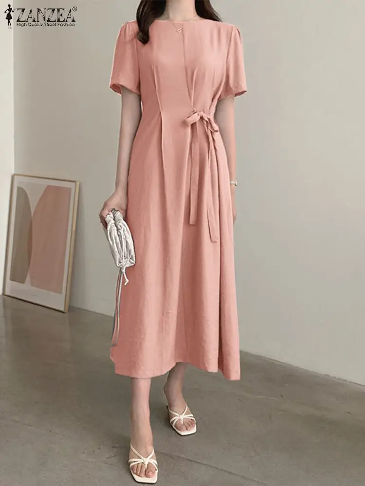 ZANZEA Fashion Solid Color Dress Female A Line Casual Vestidos Summer Short Sleeve OL Dresses Woman Elegant Lace-Up Sundress
ZANZEA Fashion Solid Color Dress Female A Line Casual Vestidos Summer Short Sleeve OL Dresses Woman Elegant Lace-Up Sundress