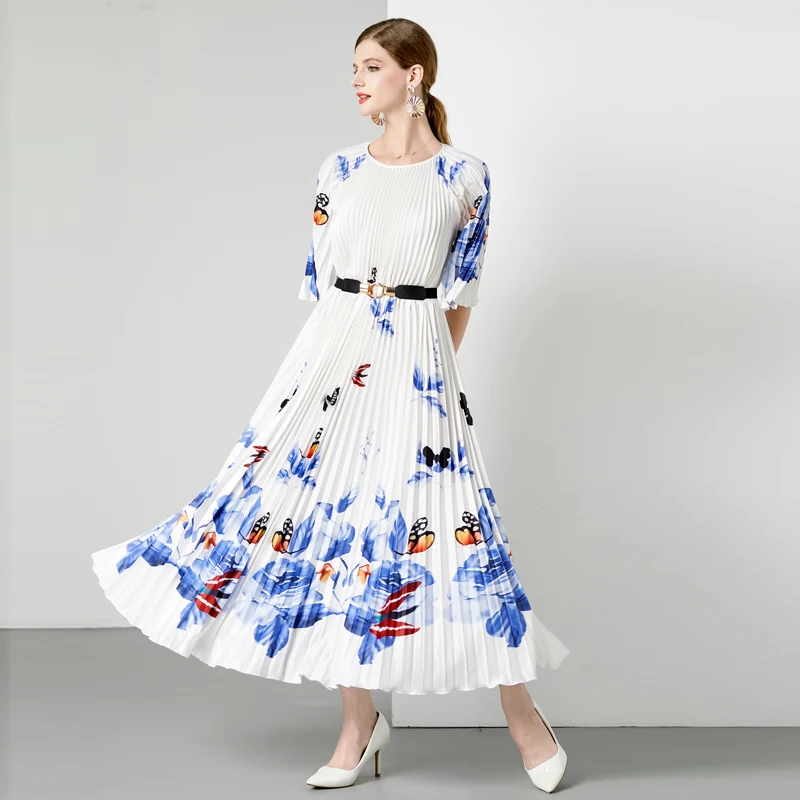 2023 New Fashion Round Neck Printed Dress Women's Summer Retro Versatile 3/4 Sleeve Loose Fit Casual Holiday Dress Vestidos
2023 New Fashion Round Neck Printed Dress Women's Summer Retro Versatile 3/4 Sleeve Loose Fit Casual Holiday Dress Vestidos