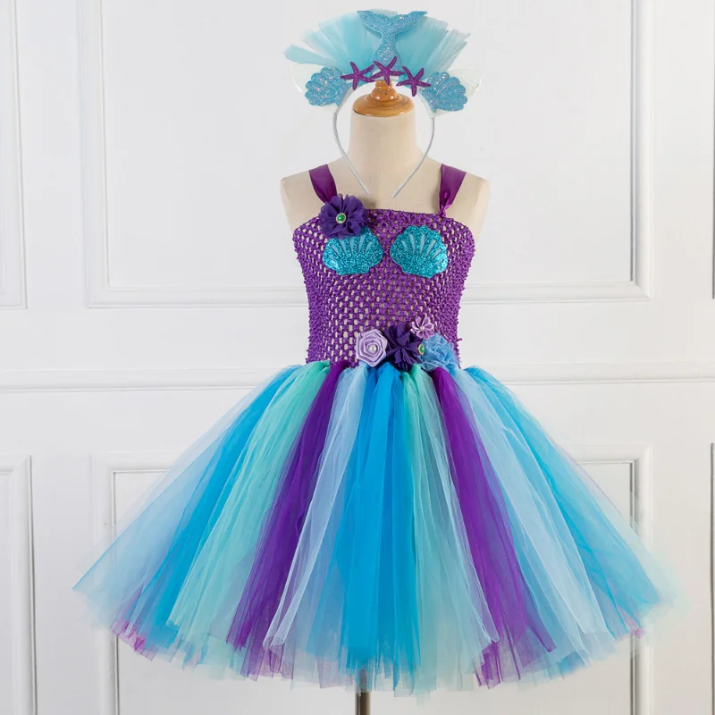 Girls Mermaid Princess Tutu Dress Children sea-maid Costume For Girl Birthday Shell Halloween Cosplay Kids Mermaid Costume
Girls Mermaid Princess Tutu Dress Children sea-maid Costume For Girl Birthday Shell Halloween Cosplay Kids Mermaid Costume