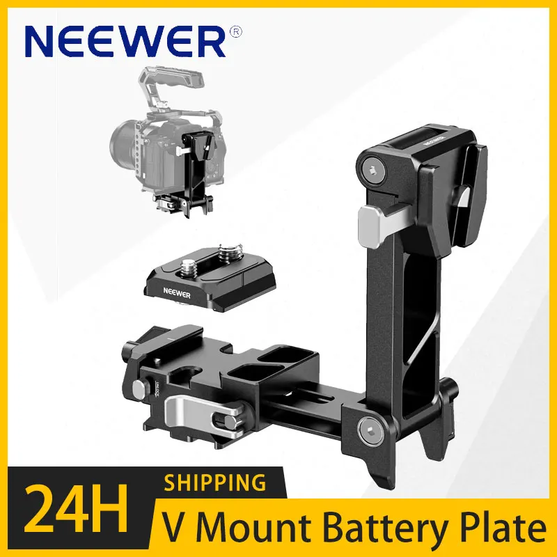 

NEEWER PS013 Foldable V Mount Battery Plate with Arca Type QR Plate for Dji Rs2/rsc2/rs3/rs3Pro for Canon R5C R100 R50 Sony