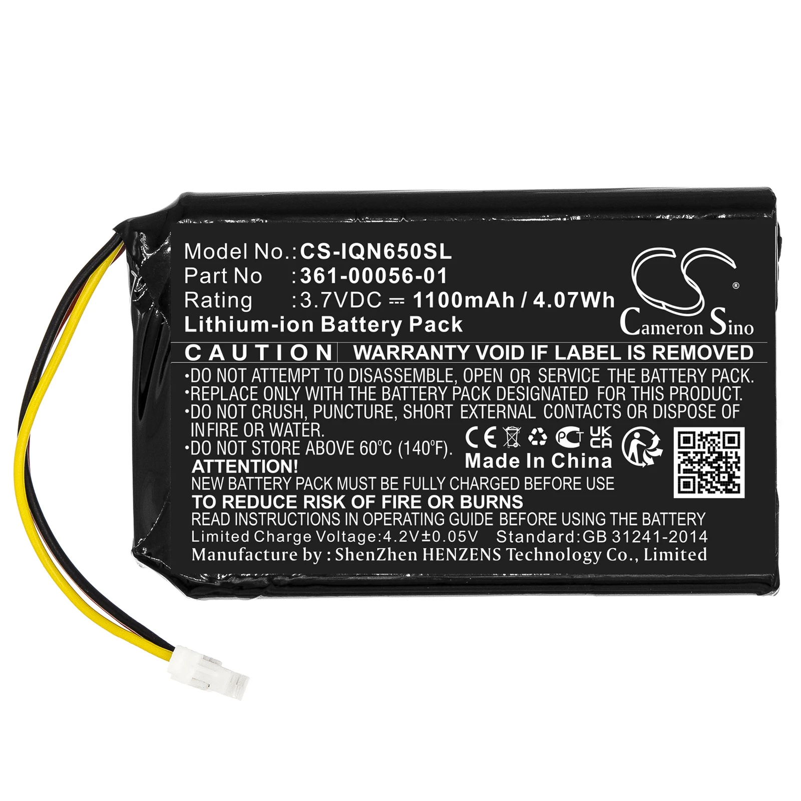 Cameron Sino 1100mAh Battery 361-00056-01 for Garmin Nuvi 65, 65LM, 65LM 6", 010-01211-01, 53, 53LMT
Cameron Sino 1100mAh Battery 361-00056-01 for Garmin Nuvi 65, 65LM, 65LM 6", 010-01211-01, 53, 53LMT
