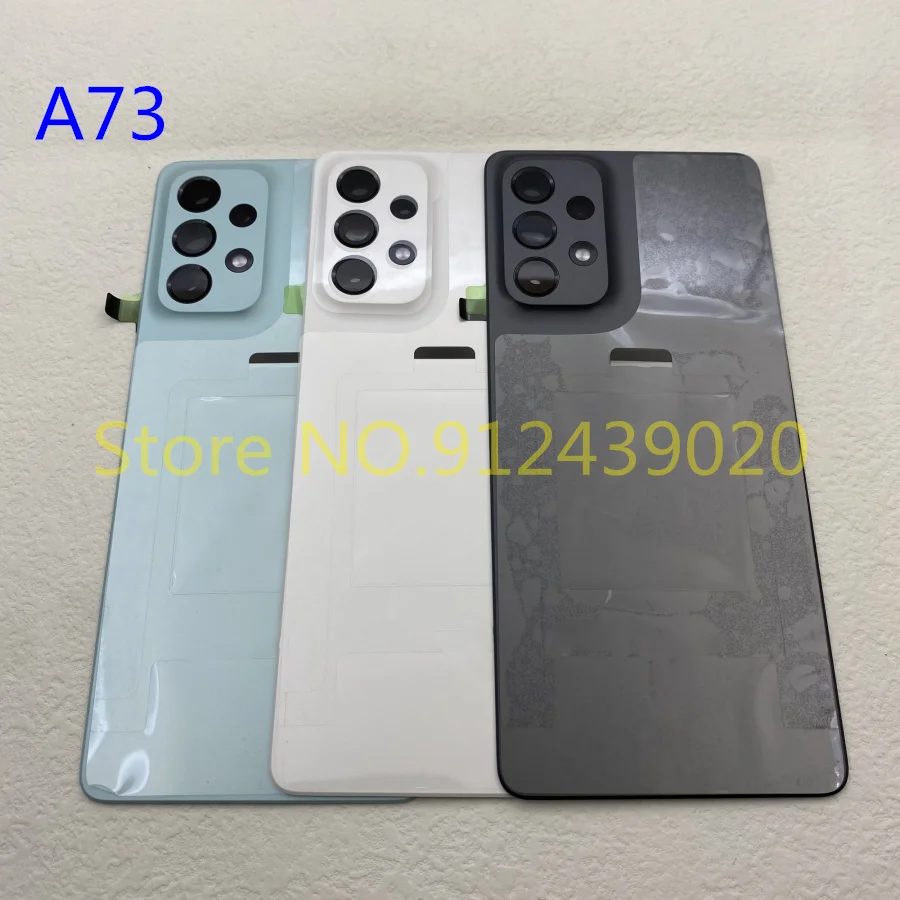 

For SAMSUNG Galaxy A73 5G A736 Back Cover Battery Door Rear Housing Plastic Case Replacement With Camera Lens