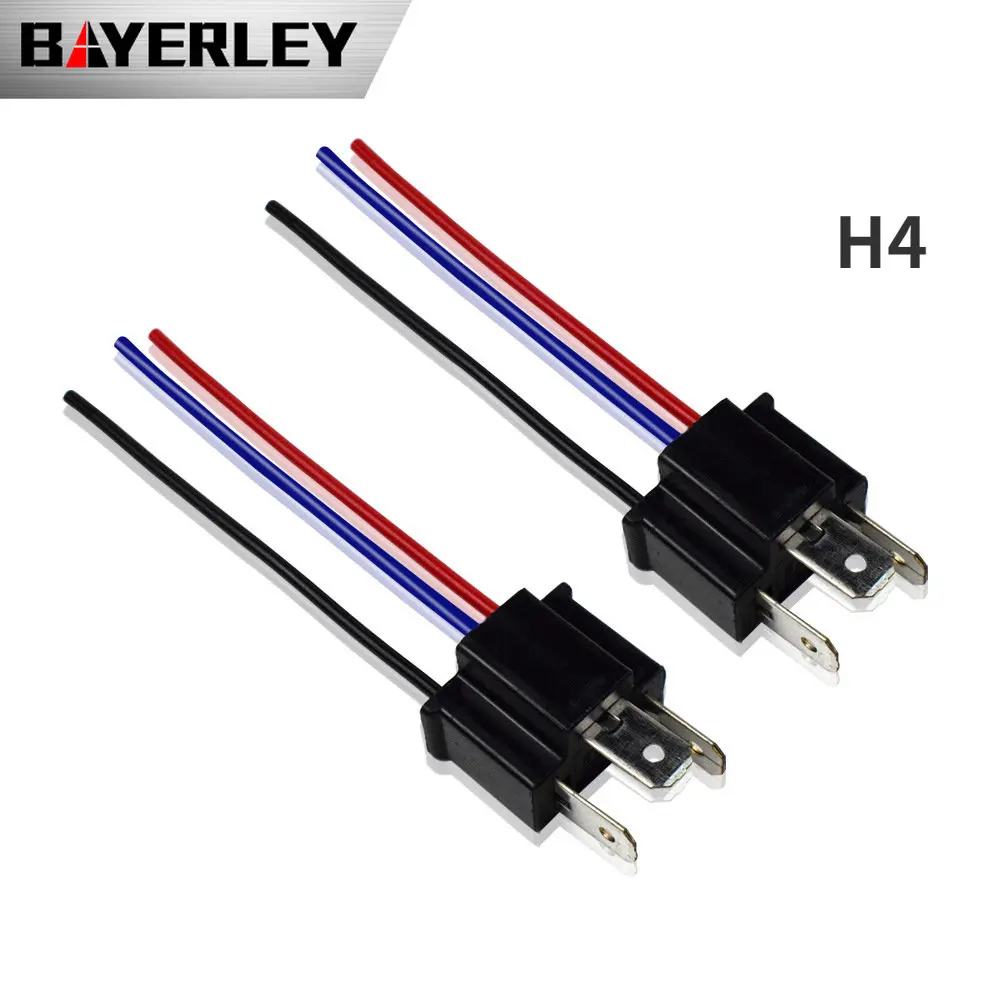 

2PCS H4/9003/HB2 Hi/Lo H7 Waterproof Hermaphrodite Connector Plug with Wire Connector with Wire Car Socket Wire Led Hid