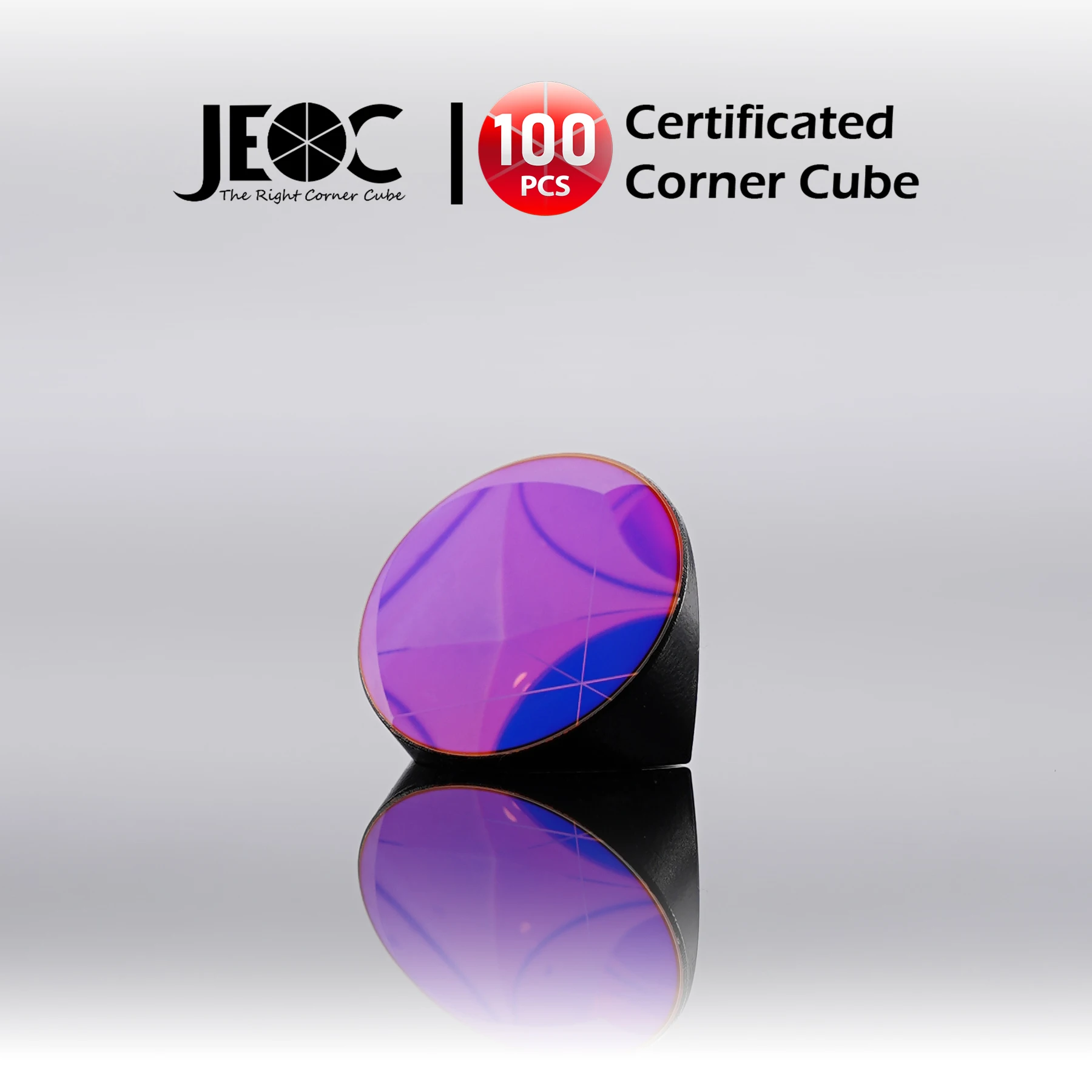 

100pcs JEOC Certificated Corner Cube, 25.4mm (1") Diameter, 19mm (0.75") Height reflective prism, Copper & AR Coated