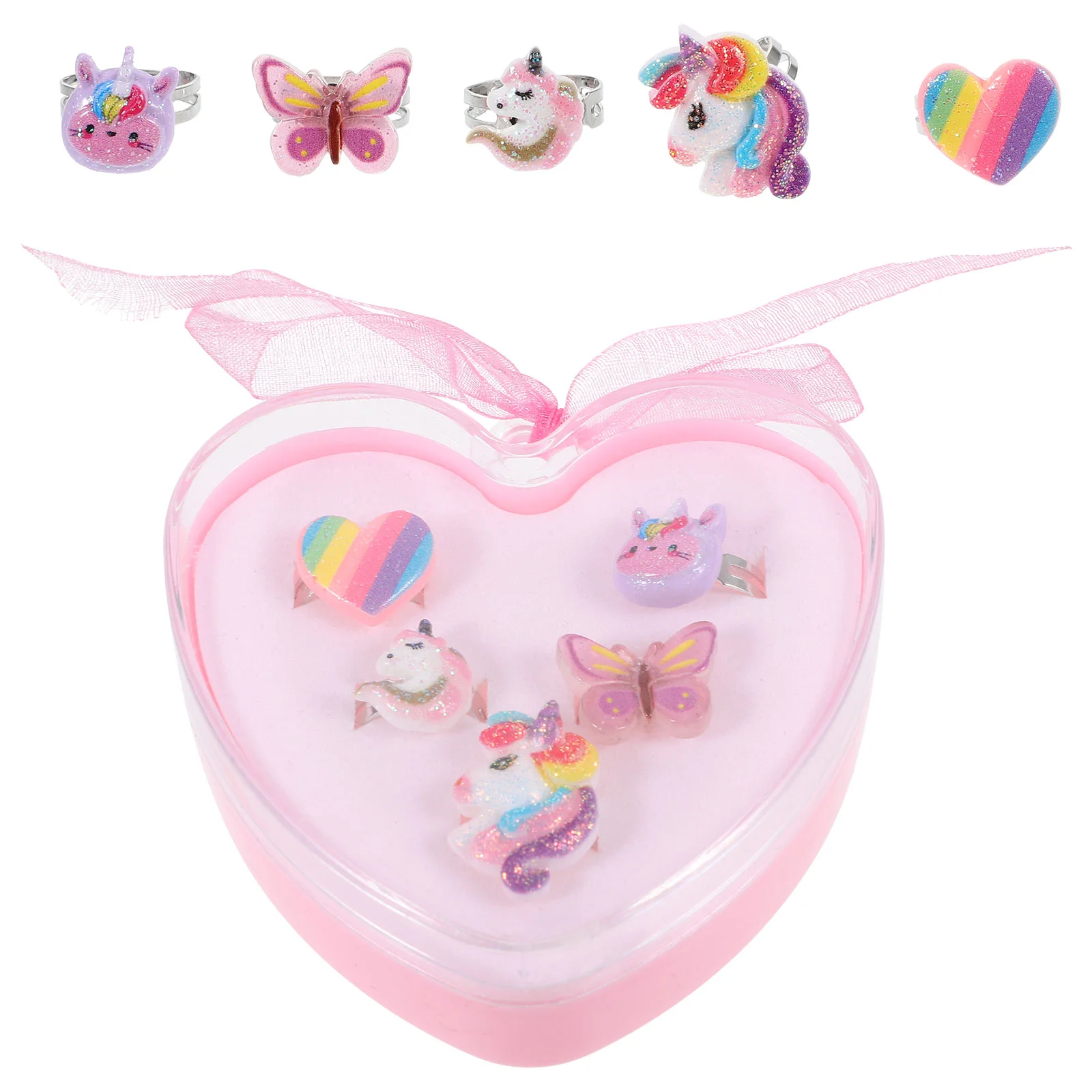

Unicorn Ring Jewelry for Kids Toddler Girl Gifts Rings Finger Decors Plastic Child