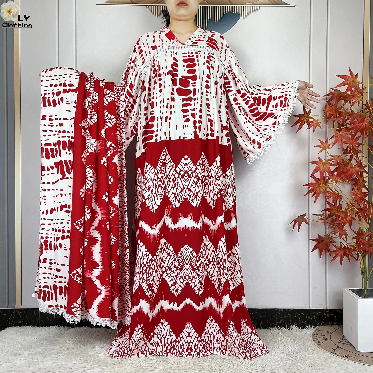 أحدث عباءة أفريقية لعام 2026 مطبوعة من القطن الخالص للنساء، فستان طويل فضفاض، أزياء دبي العصرية للعطلات والحفلات مع وشاح كبير أحدث عباءة أفريقية لعام 2026 مطبوعة من القطن الخالص للنساء، فستان طويل فضفاض، أزياء دبي العصرية للعطلات والحفلات مع وشاح كبير