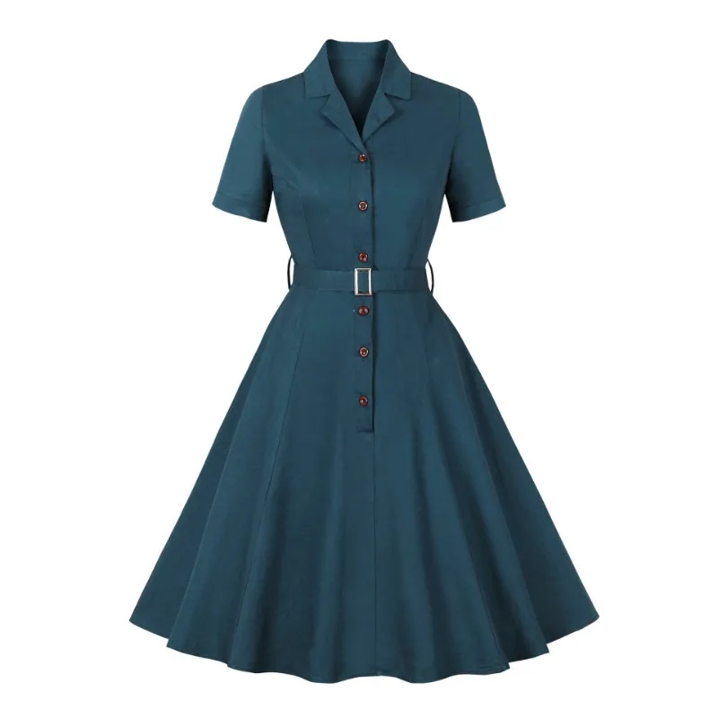 2024 New Hepburn Vintage Summer Women Short Sleeve Dress Retro Navy Blue Button A Line Casual 50 60s Party Office Skater Dresses
2024 New Hepburn Vintage Summer Women Short Sleeve Dress Retro Navy Blue Button A Line Casual 50 60s Party Office Skater Dresses