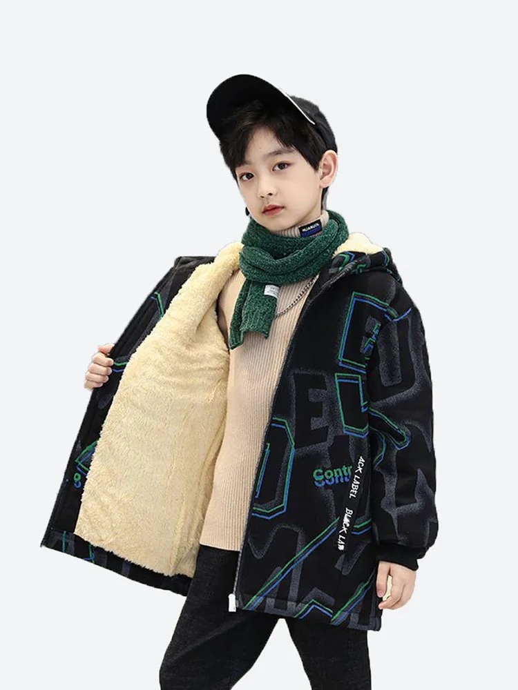 Winter Boy For Jacket New 2023 Korean Version Plush Hooded Fashion Warm Parka Children's Clothing
Winter Boy For Jacket New 2023 Korean Version Plush Hooded Fashion Warm Parka Children's Clothing