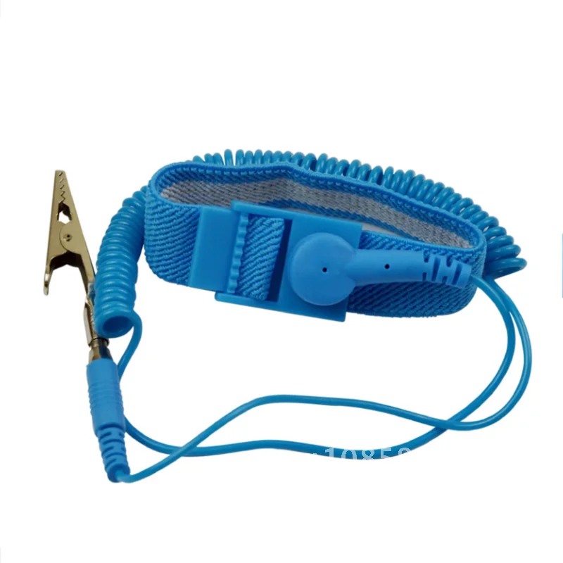 

Anti Static ESD PVC Wired Wrist Strap Discharge Grounding Prevent Static Shock With Clip For Sensitive Electronics Repair Work