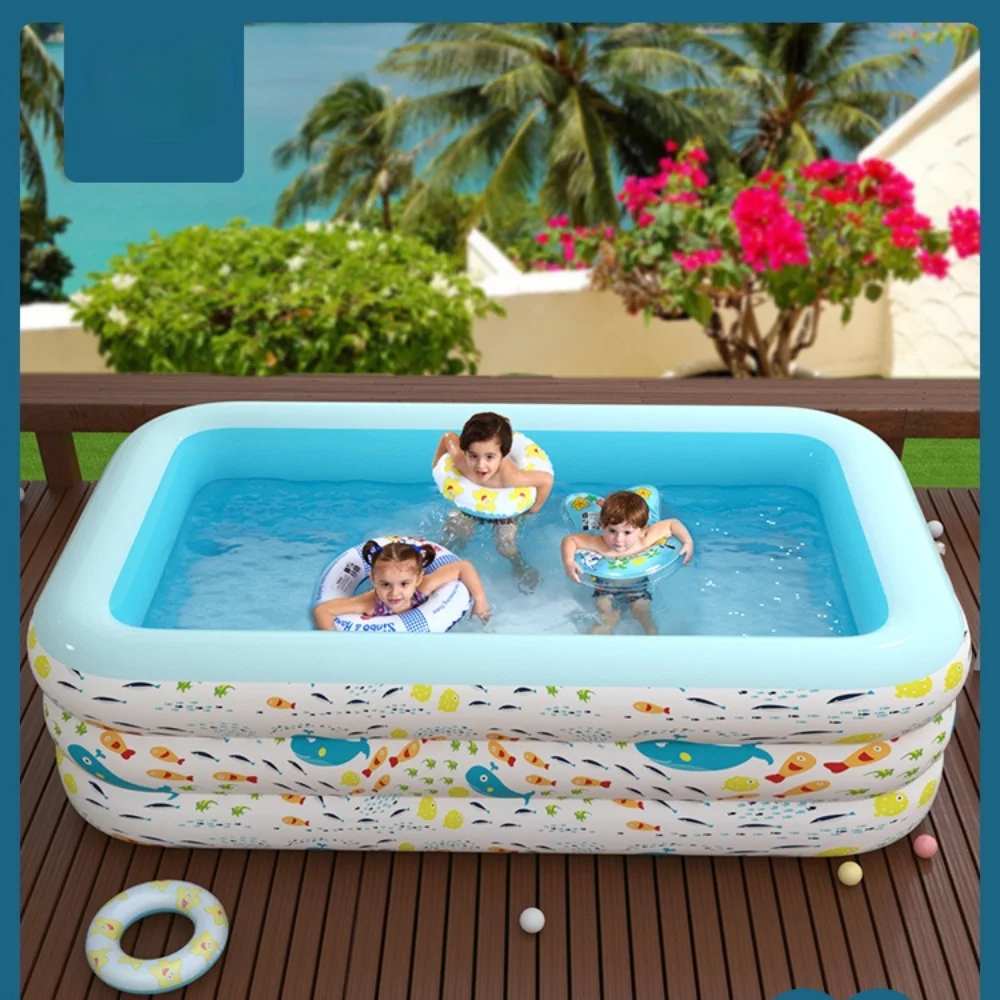 

Adults Family Swimming Pool Thicken Rectangular Inflatable Swimming Pool Extra Large Basen Ogrodowy Pool Accessories DI50YC