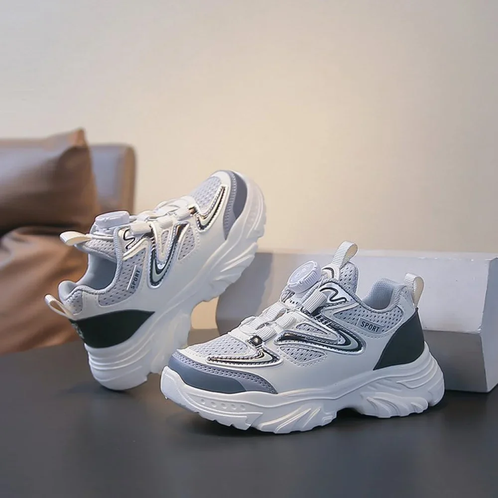 أحذية رياضية من الجلد الصناعي للأطفال موديل 2026، أحذية جري عصرية للمراهقين والأطفال، شبكية وقابلة للتنفس للأولاد والبنات أحذية رياضية من الجلد الصناعي للأطفال موديل 2026، أحذية جري عصرية للمراهقين والأطفال، شبكية وقابلة للتنفس للأولاد والبنات