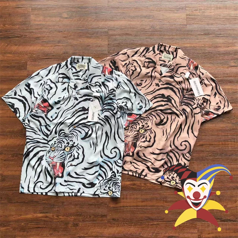 Wacko Maria Hawaii Beach Style Thin Pocket Shirts Men Women Tiger Full Print Lapel Shirt Top With Tag
Wacko Maria Hawaii Beach Style Thin Pocket Shirts Men Women Tiger Full Print Lapel Shirt Top With Tag