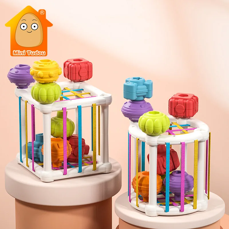 

Baby Toy Activity Stacking Shape Cube Fine Motor Skill Finger Traning Game Early Educational Toys For Infant 13 24 Months Gift