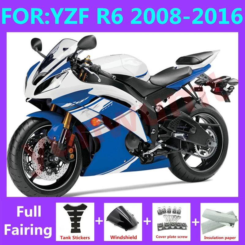 Motorcycle full Fairing Kit fit For YZF R6 2008 2009 2010 2011 2012 2013 2014 2015 2016 YFZ-R6 Bodywork Fairings set blue white
Motorcycle full Fairing Kit fit For YZF R6 2008 2009 2010 2011 2012 2013 2014 2015 2016 YFZ-R6 Bodywork Fairings set blue white