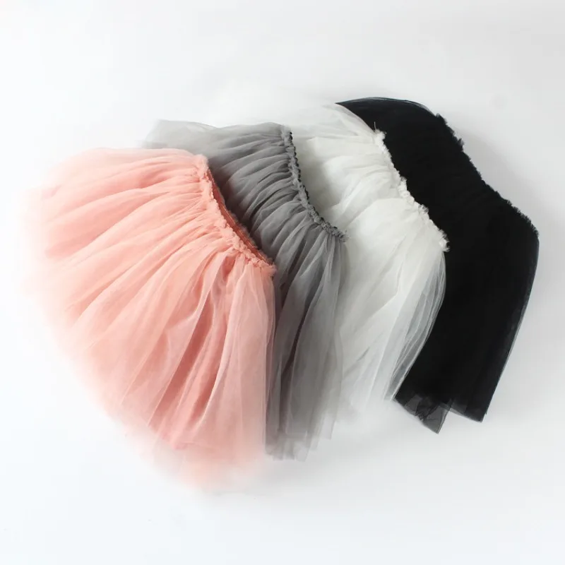 

1-4T Summer Girls Mesh Tutu Skirt Princess Ballet Ball Gown Dance Skirt Fairy 3-Layers Tulle Birthday Party Baby Skort Pink