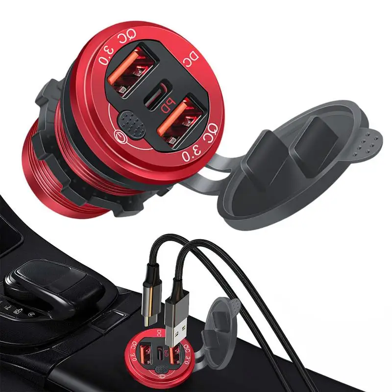 Автомобильное зарядное устройство Usb PD QC3.0, двойной USB-адаптер с тремя портами, USB-зарядное устройство, адаптер для планшета, ноутбука, автомобиля, путешествия, кемпера 
Автомобильное зарядное устройство Usb PD QC3.0, двойной USB-адаптер с тремя портами, USB-зарядное устройство, адаптер для планшета, ноутбука, автомобиля, путешествия, кемпера
