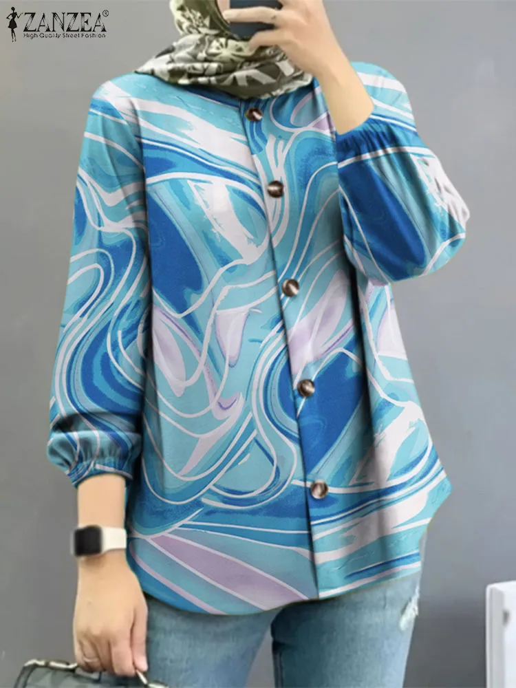 Women Muslim Hijab Tops ZANZEA Female Bohemian Blouse Autumn Long Sleeve Shirt Islamic Clothing Dubai Casual Printed Blouses
Women Muslim Hijab Tops ZANZEA Female Bohemian Blouse Autumn Long Sleeve Shirt Islamic Clothing Dubai Casual Printed Blouses