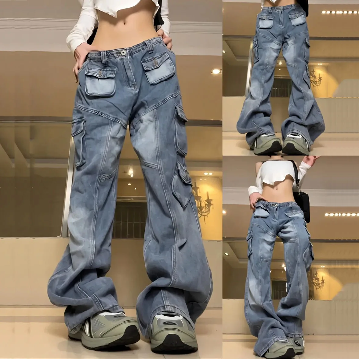 Y2k Causal Vintage Summer Loose Cargo Jeans Women Harajuku Fashion Streetwear Vintage Straight Baggy Pocket Wide Leg Denim Pants
Y2k Causal Vintage Summer Loose Cargo Jeans Women Harajuku Fashion Streetwear Vintage Straight Baggy Pocket Wide Leg Denim Pants