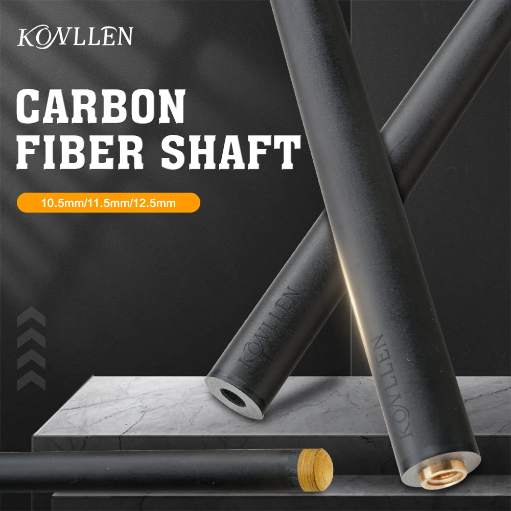 

KONLLEN Carbon Fiber Shaft Billiard Pool Cue Stick 10.5/11.5/12.5mm Shaft 3/8*8 Radial 3/8*10 Uni-loc Joint Single Shaft