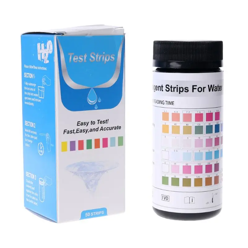 50Pcs Water Rest Strips 6 in 1 Swimming Pool Aquarium Test Paper for Total Hardness Total Alkali PH Nitrate Chlorine Nitrite
50Pcs Water Rest Strips 6 in 1 Swimming Pool Aquarium Test Paper for Total Hardness Total Alkali PH Nitrate Chlorine Nitrite