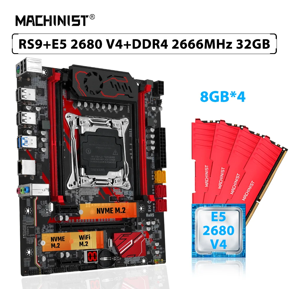 Комплект материнской платы MACHINIST X99 RS9 LGA 2011-3 Combo Xeon Kit E5 2680 V4 процессор CPU 32 ГБ = 4 шт. * 8 ГБ 2666 МГц DDR4 Память ОЗУ SSD
Комплект материнской платы MACHINIST X99 RS9 LGA 2011-3 Combo Xeon Kit E5 2680 V4 процессор CPU 32 ГБ = 4 шт. * 8 ГБ 2666 МГц DDR4 Память ОЗУ SSD