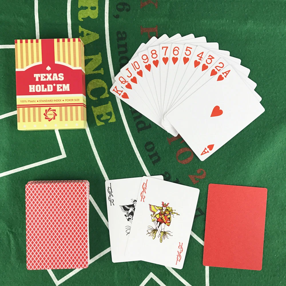Easytoday 1PcsSet New Playing Cards Baccarat Texas Hold'em Plastic Waterproof Frosted Poker Cards Board Games Small Print (7)