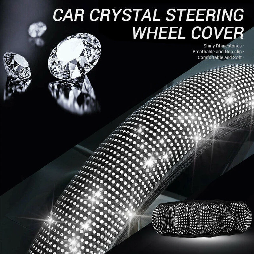 1x Universal 38CM Rhinestones Diamond Car Steering Wheel Cover Bling White Crystal Interior Accessories For 37-38cm Diameter
1x Universal 38CM Rhinestones Diamond Car Steering Wheel Cover Bling White Crystal Interior Accessories For 37-38cm Diameter