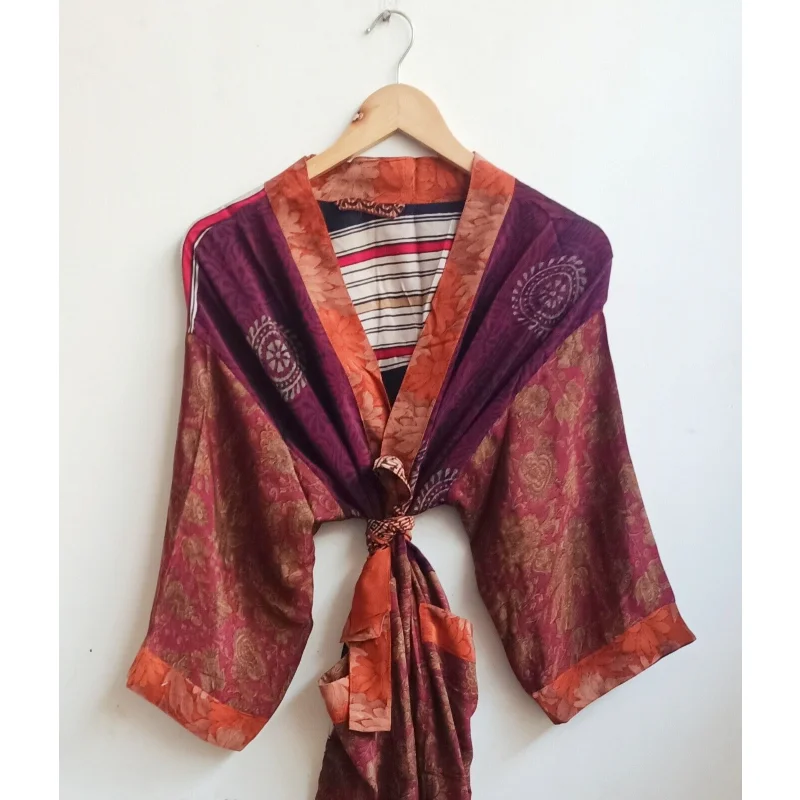 Ethnic Blouses Multi Floral Kimonos Silk Bath Robes Women Clothing Night Maxi Gown 
Ethnic Blouses Multi Floral Kimonos Silk Bath Robes Women Clothing Night Maxi Gown