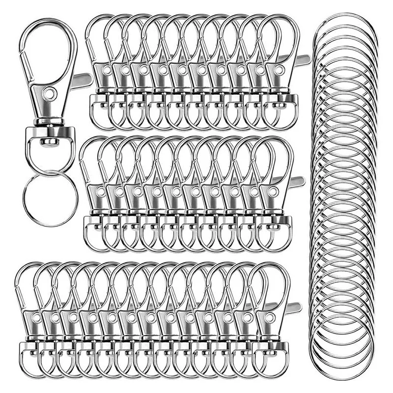 120PCS Rotating Dog Buckle Snap Hooks With Key Chain Ring Lanyard Snap Metal Lobster Clip Clasps Crafting Sewing Accessories
120PCS Rotating Dog Buckle Snap Hooks With Key Chain Ring Lanyard Snap Metal Lobster Clip Clasps Crafting Sewing Accessories