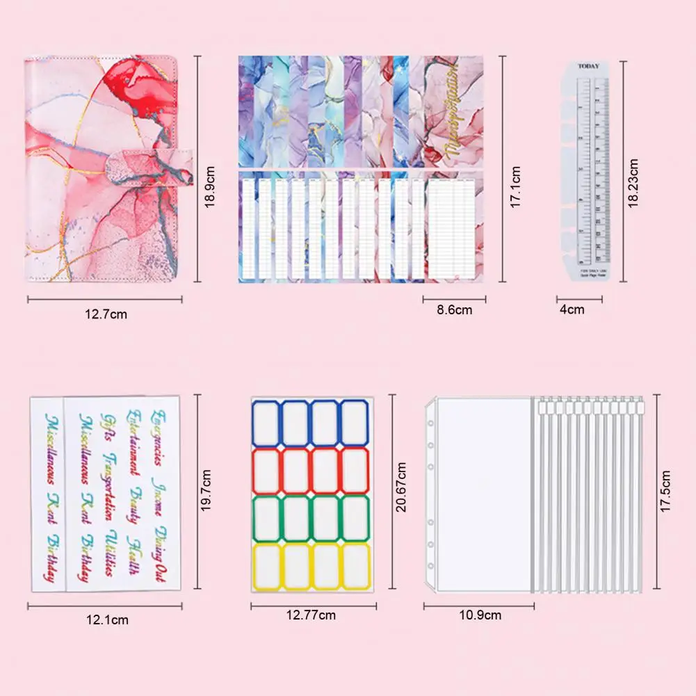 Useful Notebook with Stickers And Ruler Accounting Lightweight A6 Cash Envelopes Money Budget Planner Binder Notebook
Useful Notebook with Stickers And Ruler Accounting Lightweight A6 Cash Envelopes Money Budget Planner Binder Notebook