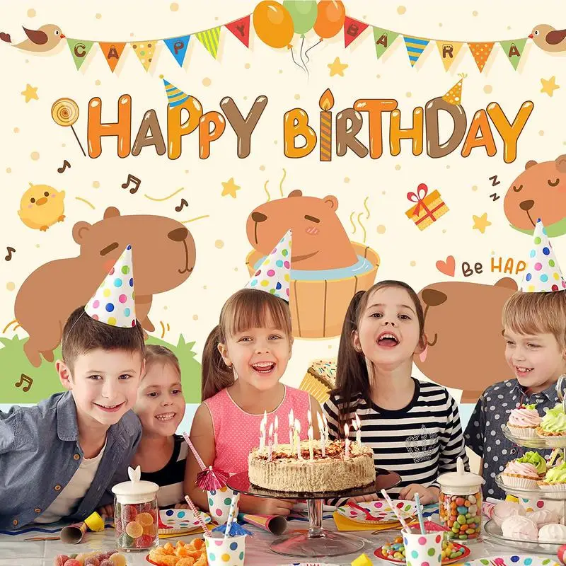 Happy Birthday Banner Capybara-Themed Sign Cartoon Capybara Theme Create Pleasant Atmosphere Vivid Color Universal Application
Happy Birthday Banner Capybara-Themed Sign Cartoon Capybara Theme Create Pleasant Atmosphere Vivid Color Universal Application