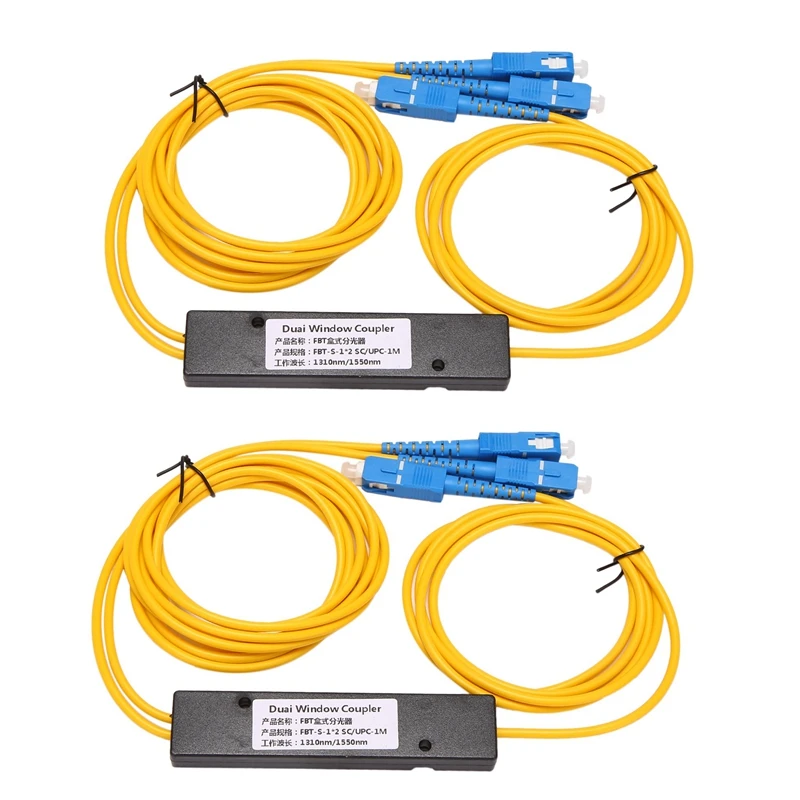 

2X Ftth SC UPC 1X2 Plc Singlemode Fiber Optical Splitter Fbt Optical Coupler