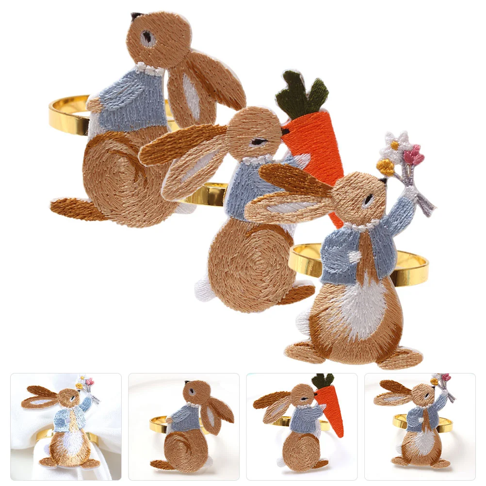 3 Pcs Napkins Rabbit Rings Bunny Shaped Buckles Serviette Decor Holder Restaurant
3 Pcs Napkins Rabbit Rings Bunny Shaped Buckles Serviette Decor Holder Restaurant