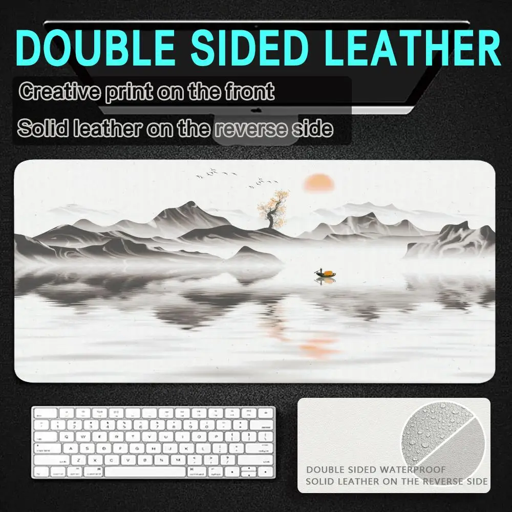 Ink wash landscape painting Large Mouse Pad Gaming Waterproof & Non-slip PU Double sided Leather carpet office desk mat at home
Ink wash landscape painting Large Mouse Pad Gaming Waterproof & Non-slip PU Double sided Leather carpet office desk mat at home