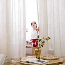 Customized Sheer Curtains Solid Color Linen Window Screen Chinese Dumpling Linen Screen Curtain Partition Tulle Curtains
Customized Sheer Curtains Solid Color Linen Window Screen Chinese Dumpling Linen Screen Curtain Partition Tulle Curtains
