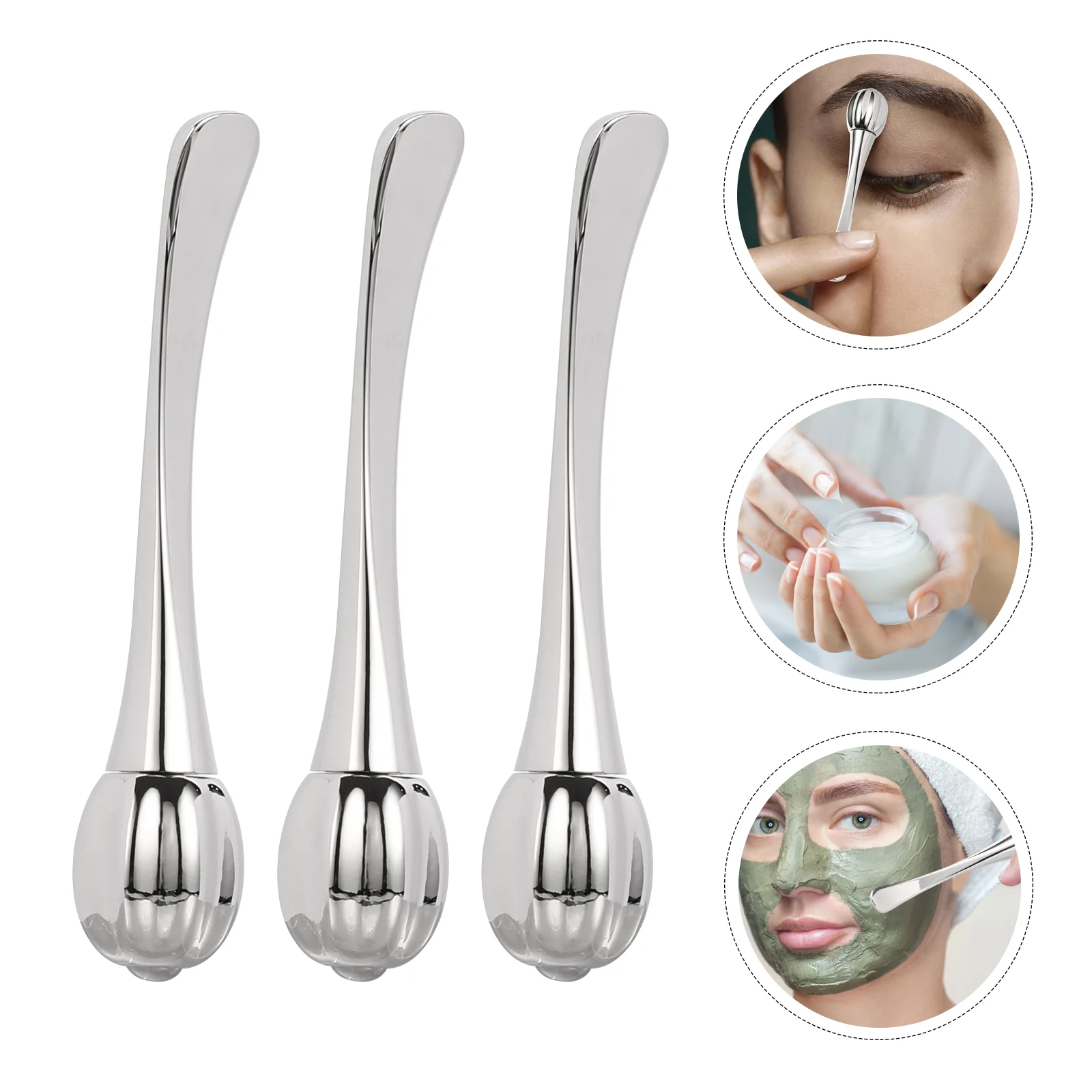 3 Pcs Beauty Spoon Eye Cream Massager Portable Makeup Facial Mask Creams Stainless Steel Bar 
3 Pcs Beauty Spoon Eye Cream Massager Portable Makeup Facial Mask Creams Stainless Steel Bar
