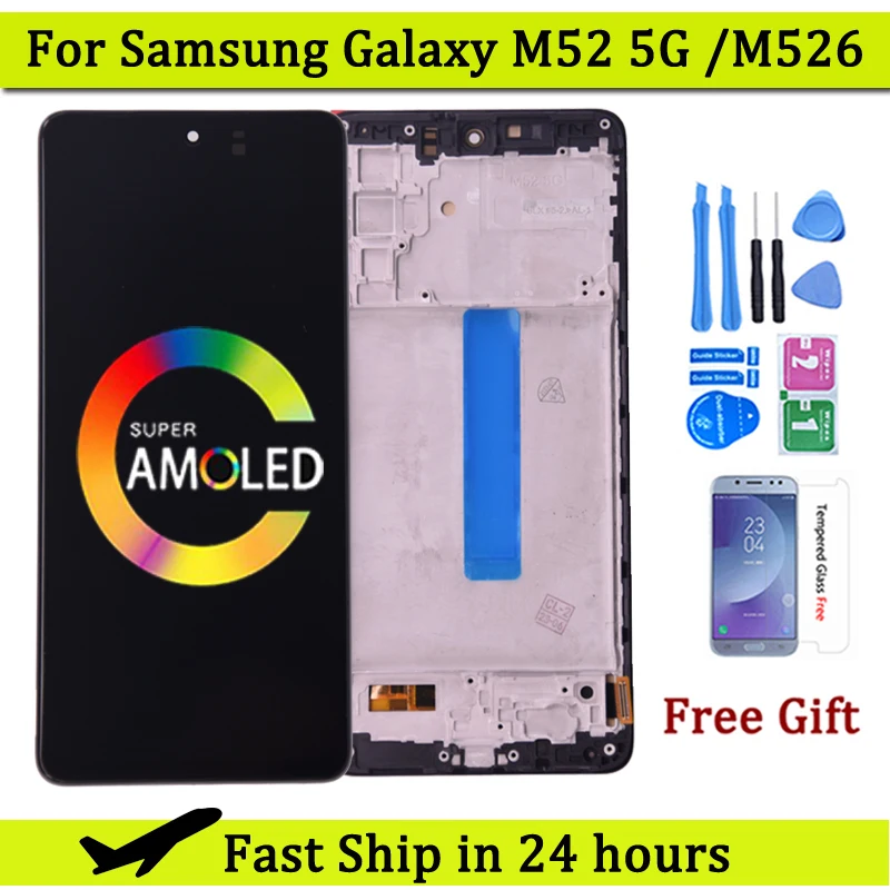 Super AMOLED Display Touch Screen Digitizer Assembly for Samsung Galaxy M52 5G M526 M526B LCD Screen Pantalla Repair Parts
Super AMOLED Display Touch Screen Digitizer Assembly for Samsung Galaxy M52 5G M526 M526B LCD Screen Pantalla Repair Parts