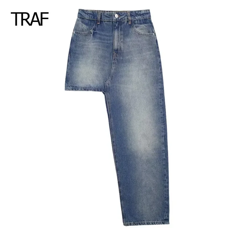 TRAF Women's Skirt Autumn Winter Asymmetric Denim Skirt High Waist Long Skirt Korean Style Skirt Chic And Elegant Woman Skirt
TRAF Women's Skirt Autumn Winter Asymmetric Denim Skirt High Waist Long Skirt Korean Style Skirt Chic And Elegant Woman Skirt