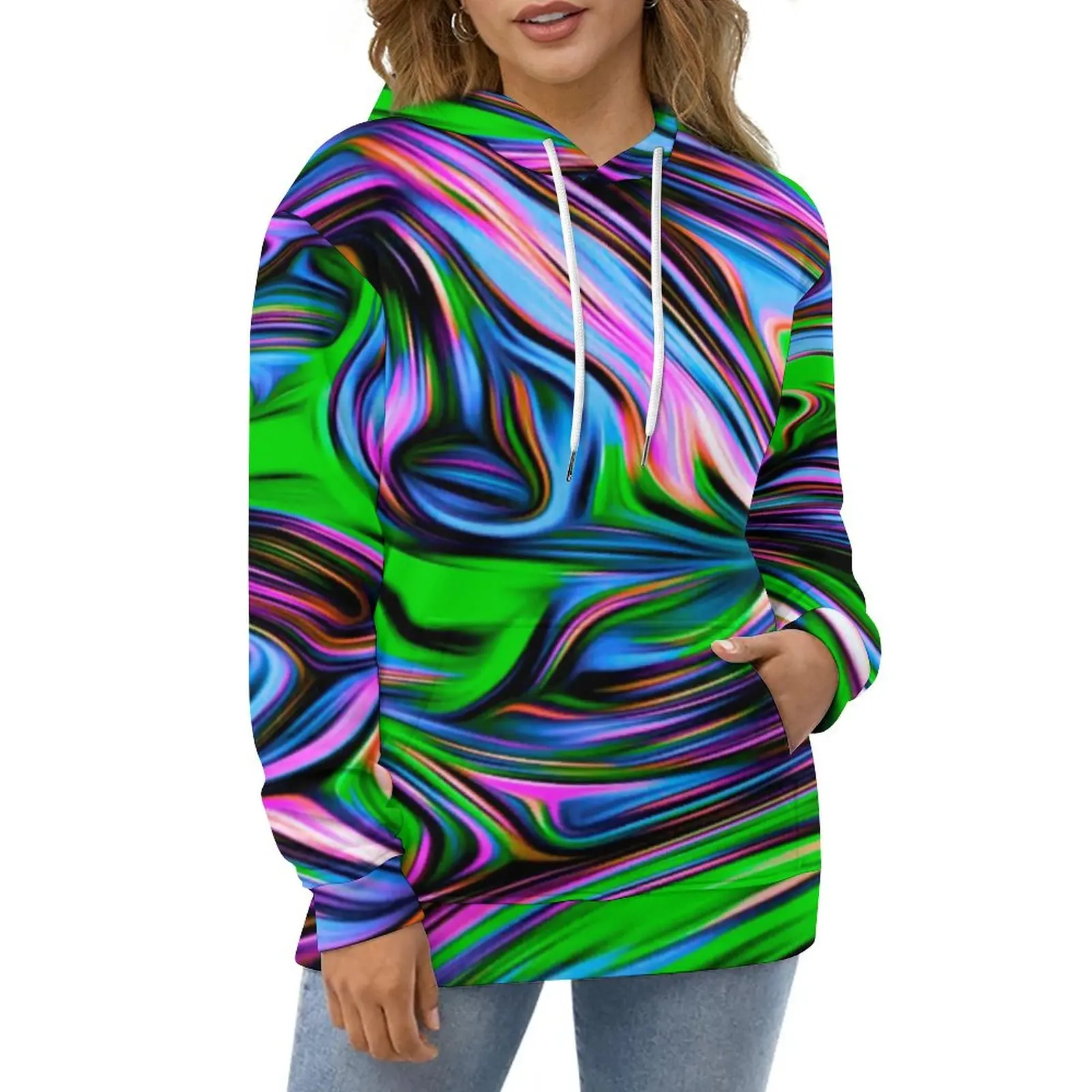 Красочные худи с абстрактным принтом, Женская неоновая уличная мода, повседневная толстовка с длинным рукавом, крутые свитшоты с графическим принтом
Красочные худи с абстрактным принтом, Женская неоновая уличная мода, повседневная толстовка с длинным рукавом, крутые свитшоты с графическим принтом