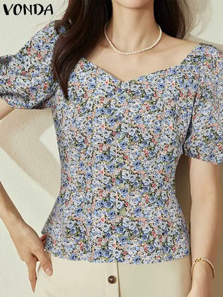 Elegant Printed Shirts 2023 VONDA Fashion Summer Tops Women Blouse Casual Loose Beach Shirts Office Lady Blusas Femininas Baggy
Elegant Printed Shirts 2023 VONDA Fashion Summer Tops Women Blouse Casual Loose Beach Shirts Office Lady Blusas Femininas Baggy