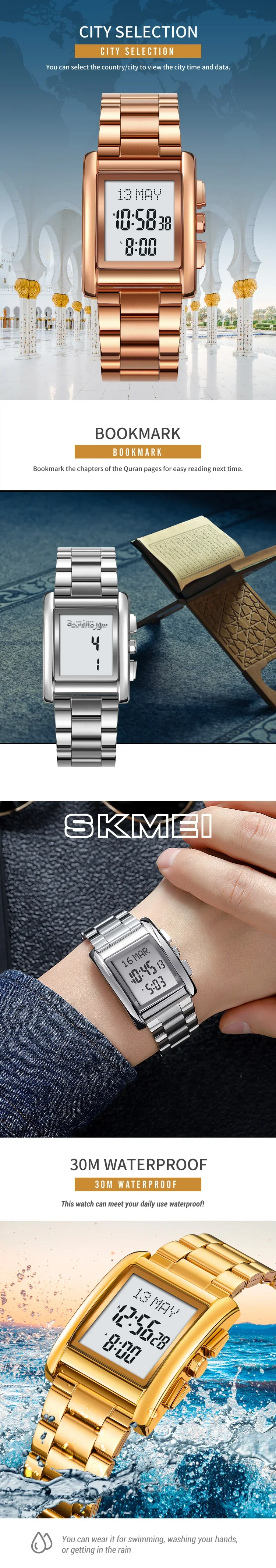 SKMEI 2092 Digital Watch for Men Qibla Direction Religious Month Hijri Calendar Summer Language Chrono Waterproof Reloj Hombre SKMEI 2092 Digital Watch for Men Qibla Direction Religious Month Hijri Calendar Summer Language Chrono Waterproof Reloj Hombre