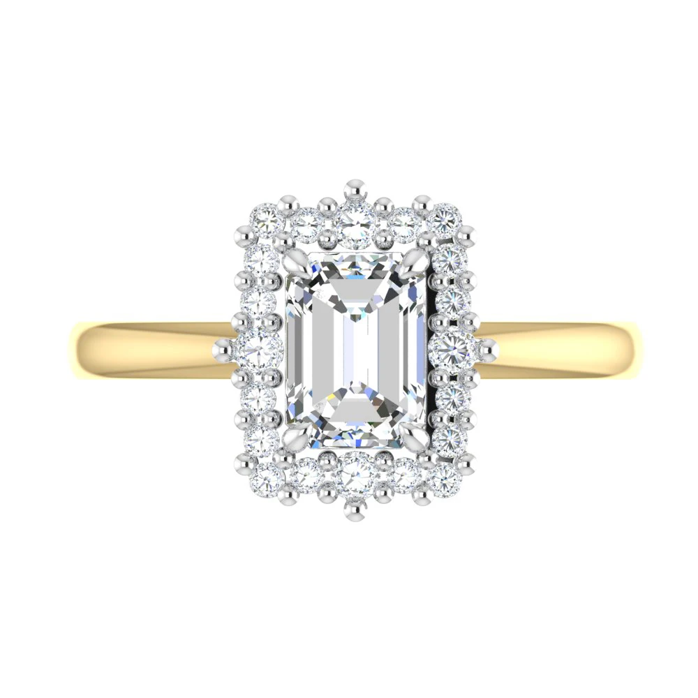 Custom S925/10K/14K/18K Gold/PT950 2 Tones Emerald Cut Moissanite Engagement Rings Custom Fine Jewelry
Custom S925/10K/14K/18K Gold/PT950 2 Tones Emerald Cut Moissanite Engagement Rings Custom Fine Jewelry