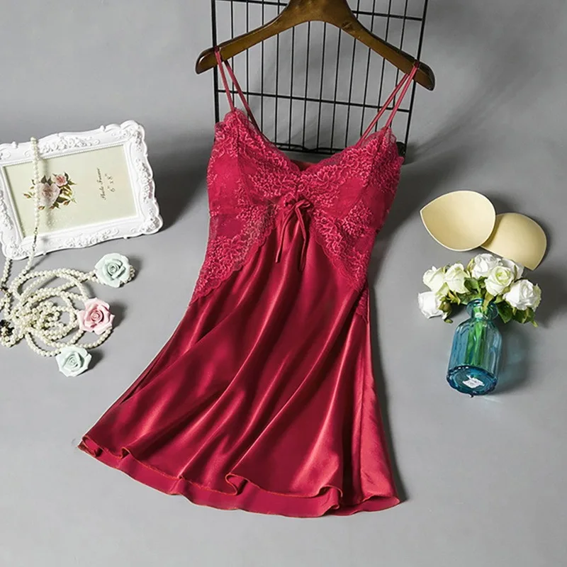 2023 Nightwear Sexy Women Satin Nightgown Lady Spaghetti Strap Night Dress Nighties Sleeveless Sleepwear Flower Lace Homewear
2023 Nightwear Sexy Women Satin Nightgown Lady Spaghetti Strap Night Dress Nighties Sleeveless Sleepwear Flower Lace Homewear