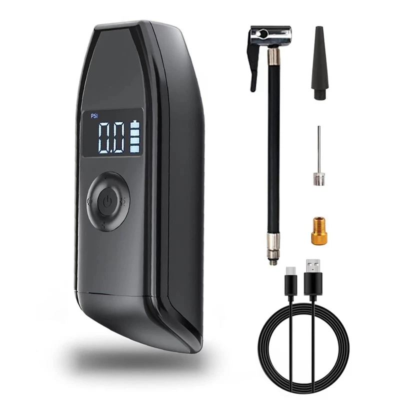 

Portable Air Compressor, 4000Mah Rechargeable Auto Tire Pump, Mini Air Pump With LED Light And Digital Pressure Gauge