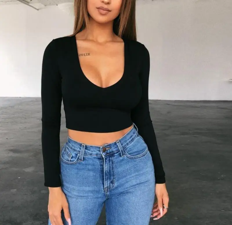 Summer Women Sexy Solid Low Cut U-Neck T Shirts Long Sleeve Tank Crop Tops Casual Bandage Slim Fit Top Tees Workout Blouse Gym
Summer Women Sexy Solid Low Cut U-Neck T Shirts Long Sleeve Tank Crop Tops Casual Bandage Slim Fit Top Tees Workout Blouse Gym