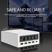 iLEPO 110W 5 Ports QC3.0 USB Type C PD 65W Power Adapter LCD CellphonetFast Charger Station For Laptop Table
iLEPO 110W 5 Ports QC3.0 USB Type C PD 65W Power Adapter LCD CellphonetFast Charger Station For Laptop Table
