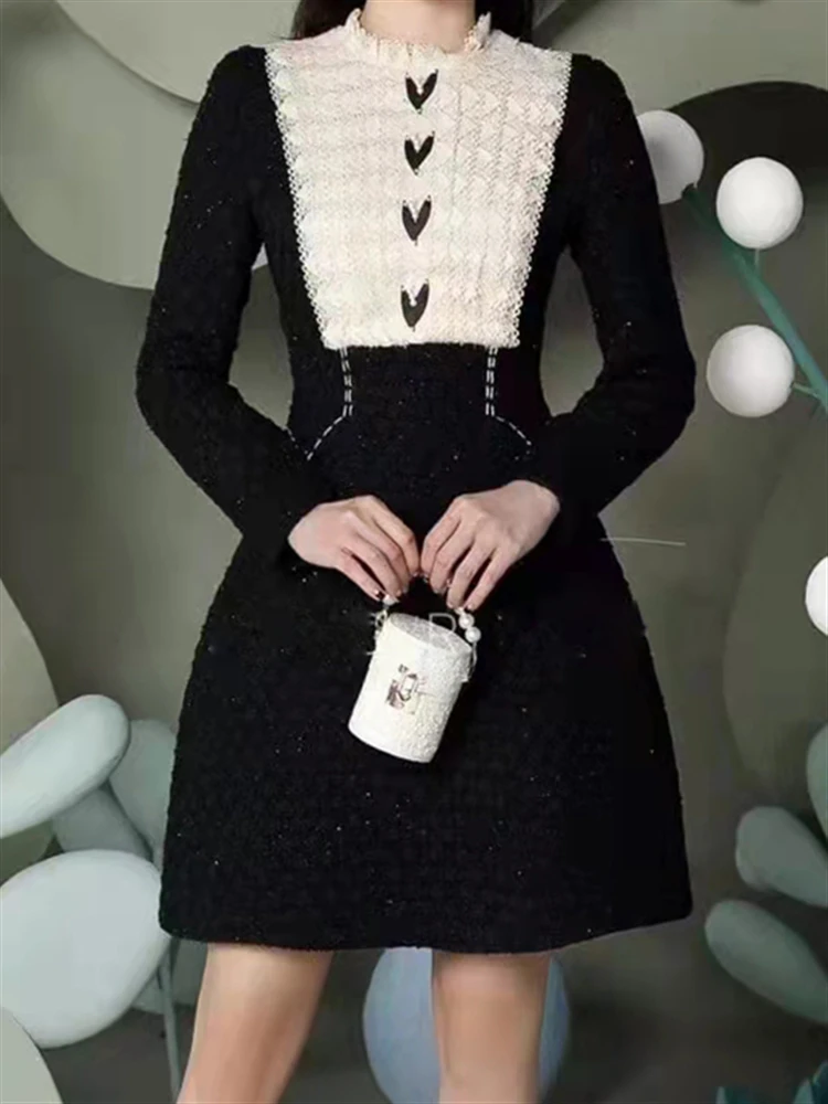 Autumn Dress Embroidery Long Sleeve Woman Tweed Blend 2022 A-Line Party Winter Boho Fall High Waist Runway Dresses Women Lace
Autumn Dress Embroidery Long Sleeve Woman Tweed Blend 2022 A-Line Party Winter Boho Fall High Waist Runway Dresses Women Lace