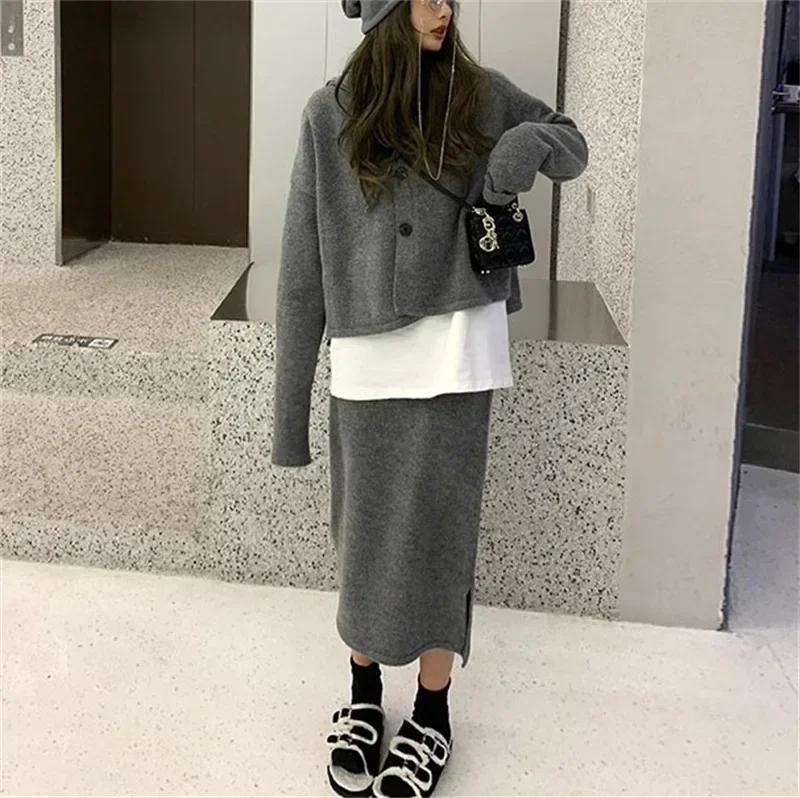 Skirt Sets Korean Sweater Sets Autumn Winter New Hooded Cardigan Jacket Casual High Waisted Skirt Two Piece Sets Womens Outifits
Skirt Sets Korean Sweater Sets Autumn Winter New Hooded Cardigan Jacket Casual High Waisted Skirt Two Piece Sets Womens Outifits